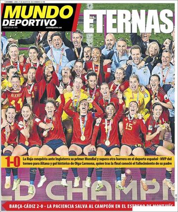 La prensa española, orgullosa de sus campeonas del mundo