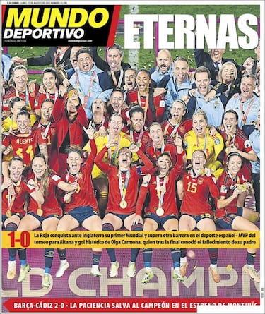 La prensa española, orgullosa de sus campeonas del mundo