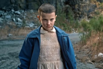 As luca Millie Bobby Brown en la primera temporada de Stranger Things.