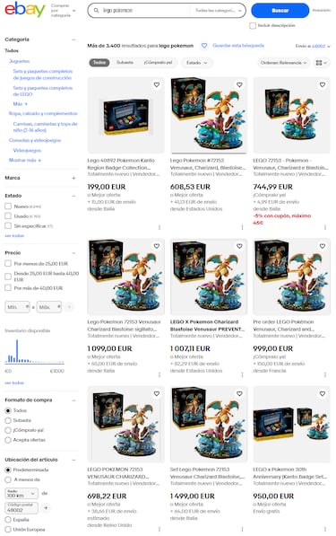No han pasado ni 24 horas y los sets de LEGO de Pokémon ya son carne de especulación: en eBay se revenden por más de 1.000 euros