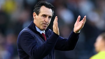 Unai Emery, entrenador del Aston Villa, tras un partido.