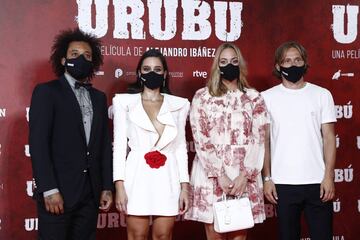 Marcelo y parte del Madrid acompañan a Clarice Alves en el estreno de 'Urubú'