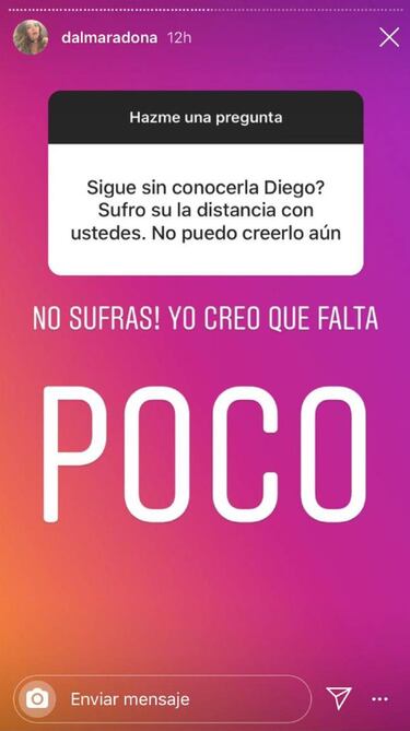 Dalma Maradona dijo que se reencontrará con Diego y el 10 conocerá a Roma