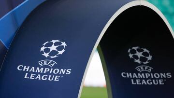 GLASGOW, SCOTLAND - SEPTEMBER 05: UEFA Champions League Branding during Real Madrid media access at Celtic Park, on September 05, 2022, in Glasgow, Scotland.  (Photo by Craig Williamson/SNS Group via Getty Images)