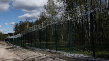 A view of the new barrier fence on the Finnish-Russian border in Nuijamaa, Finland, May 21, 2025. REUTERS/Leonhard Foeger
