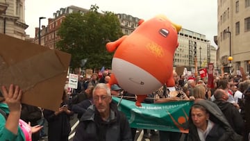 Miles de personas protestan en contra de la visita de Trump en Londres