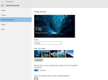 Haz que la imagen de bloqueo sea tu fondo de escritorio en Windows 10