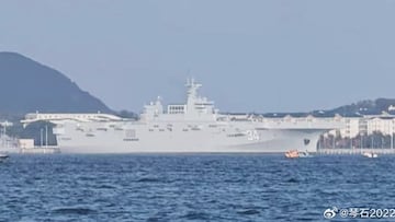 El navío, cuya ubicación sigue siendo desconocida, es el cuarto buque de asalto anfibio Tipo 075 de China y entrará en servicio en los próximos meses.