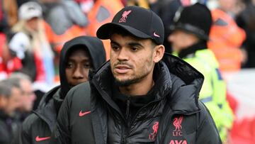 Luis Díaz en un partido de Liverpool en la Premier League.