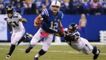 Andrew Luck en su único partido contra los Seattle Seahawks.
