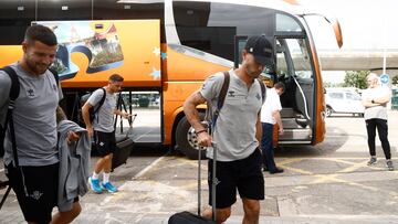 Canales, en un viaje con el Betis.