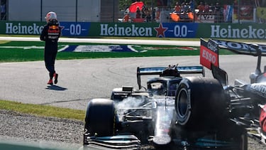 Verstappen tras su choque con Hamilton en Monza.