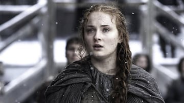 Sophie Turner interpretando a Sansa Stark en Juego de Tronos