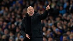 Manchester (United Kingdom), 19/01/2023.- Josep Guardiola manager of Manchester City reacts during the English Premier League soccer match between Manchester City and Tottenham Hotspur in Manchester, Britain, 19 January 2023. (Reino Unido) EFE/EPA/Andrew Yates EDITORIAL USE ONLY. No use with unauthorized audio, video, data, fixture lists, club/league logos or 'live' services. Online in-match use limited to 120 images, no video emulation. No use in betting, games or single club/league/player publications
