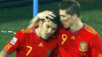<b>PAREJA EN LA ROJA.</b> Villa y Fernando Torres son pareja en la Selección y podrían serlo en el Barcelona.