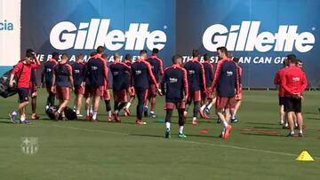 Rakitic entrenó con el grupo y podría llegar a la final