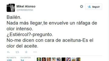 Mikel Alonso, confundido por el olor de Bailén: "¿Es estiércol?"