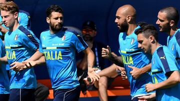 Candreva, en uno de los entrenamientos de Italia.