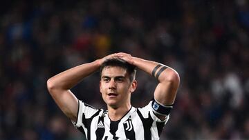 Juventus' Argentine forward Paulo Dybala reacts during the Italian Serie A football match between Genoa and Juventus on May 6, 2022 at the Luigi-Ferraris stadium in Genoa. (Photo by Marco BERTORELLO / AFP)