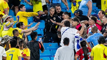 Trifulca en el Uruguay vs Colombia exhibe a seguridad en Charlotte