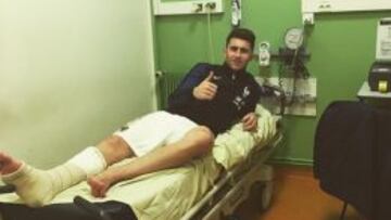 Laporte, tras su lesión.