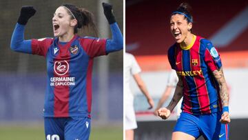 Esther y Jenni Hermoso, jugadoras del Levante y del Bar&ccedil;a.