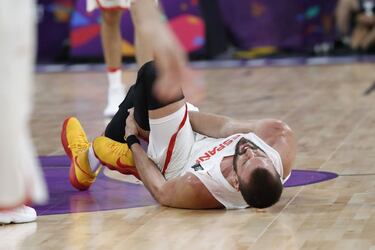 Lesin del pvot de la seleccin espa?ola de baloncesto Marc Gasol durante el partido ante Rusia por el tercer y cuarto puesto del Eurobasket 2017.