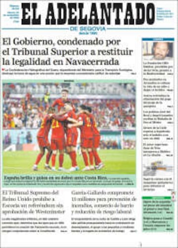 La Roja protagonista de las portadas de la prensa española