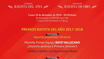 Cartel de los premios &#039;Rayistas del A&ntilde;o&#039;.