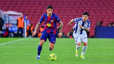 El portugués cuajó su mejor partido desde que regresó a Barcelona. Se hizo fuerte en la banda derecha y se sumó bien en varias ocasiones al ataque.