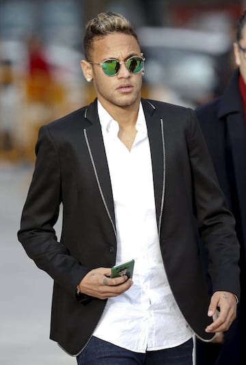 Barcelona's Neymar arrives to testify at Spain's High Court in Madrid, Spain,