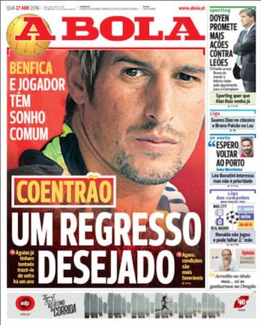 Benfica and Coentrao keen to be reunited in summer - report