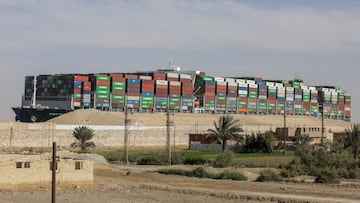 FILE PHOTO: Ship Ever Given, one of the world&#039;s largest container ships, is seen after it was fully floated in Suez Canal, Egypt March 29, 2021. REUTERS/Mohamed Abd El Ghany/File Photo