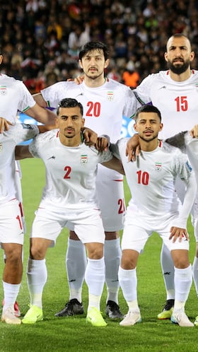 FILE PHOTO: Soccer Football - World Cup - AFC Qualifiers - Third Round - Group A - Iran v United Arab Emirates - Azadi Sports Complex, Tehran, Iran - March 20, 2025 Iran players players pose for a team group photo before the match Majid Asgaripour/WANA (West Asia News Agency) via REUTERS ATTENTION EDITORS - THIS IMAGE HAS BEEN SUPPLIED BY A THIRD PARTY./File Photo