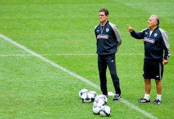 Capello y Galbiati, durante su etapa en la Selección de Inglaterra.
