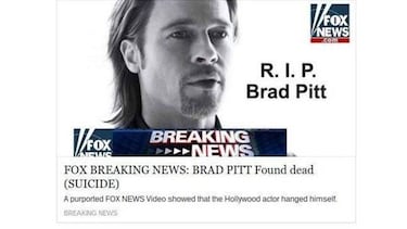 El virus 'Brad Pitt ha muerto' se extiende por Facebook 