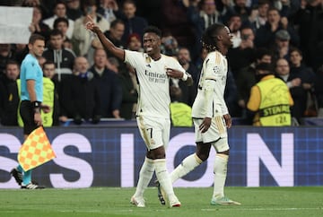 Vinicius celebra su gol frente al Braga.