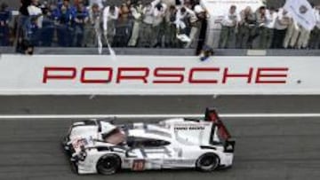 NIco Hulkenberg en la carrera de Le Mans 2015 que ganó con Porsche.