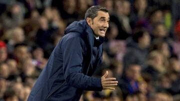 Ernesto Valverde, durante el Barcelona-Murcia.