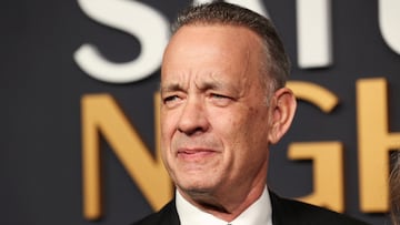 Hanks shares a memorable story about meeting Yankees legend Joe Di Maggio at a New York restaurant years ago.