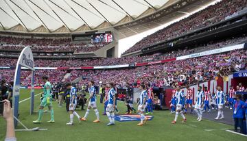 Los equipos salen al terreno de juego. 