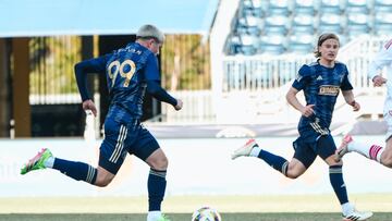 Cavan Sullivan en su debut con Philadelphia Union II.