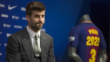 Piqué, en el acto de su renovación.