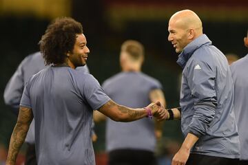 Zinedine Zidane y Marcelo.