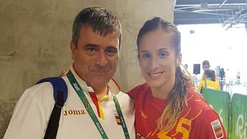 El Presidente del Consejo Superior de Deportes, Miguel Cardenal, con Nerea Peña.