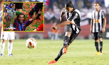 La leyenda culé levantó la Champions League con el Barcelona en la final de París en 2006. Siete años después, en 2013, y cerca del final de su carrera, ganó la Copa Libertadores con el Atlético Mineiro.