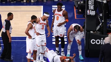 El quinteto titular de los Knicks, durante la final del Este contra Indiana Pacers.