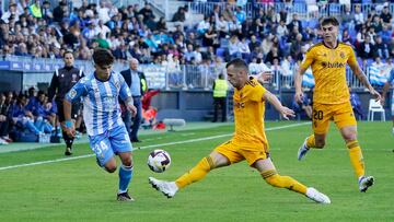 Haitam, durante el Málaga - Ponferradina.