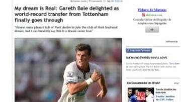 Gareth Bale, protagonista de todas las portadas británicas