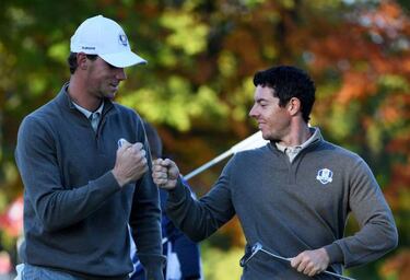 Sergio y Cabrera igualan con Spieth y Reed; Europa recorta